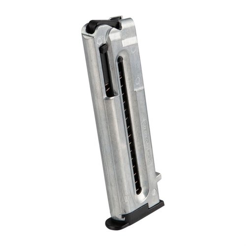 GSG M-1911 10RD .22 LR magazine offers a reliable aluminum body, easy loading with finger assist, and a visual round-count for your GSG .22 LR 1911 clone.