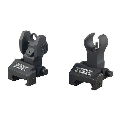 Rugged flip-up HK-Style sights provide reliable backup, easy deployment, and secure locking, with options for fast target acquisition and low-light precision.