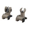 Rugged flip-up HK-style sights provide reliable backup, easy target acquisition, and secure mounting on Picatinny rails, ideal for low-light conditions.