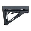 AR-15 CTR Stock offers a friction locking system for stability, quick LOP adjustments, durable nylon polymer, and ambidextrous sling options in various colors.