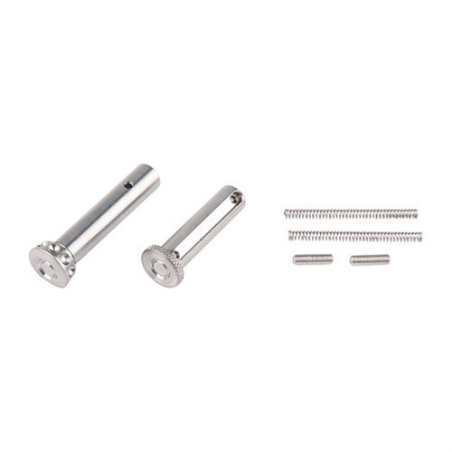 AR-15/M16 Enhanced Pin Sets in titanium are lightweight, durable, and feature textured heads for easy handling, making assembly and disassembly effortless.
