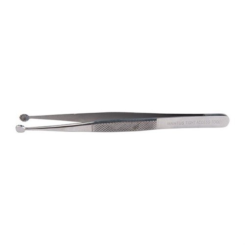 MANTUS is a versatile tool made from surgical stainless steel, featuring serrated interlocking hands for a secure grip and a 6-inch reach, perfect for precision tasks.