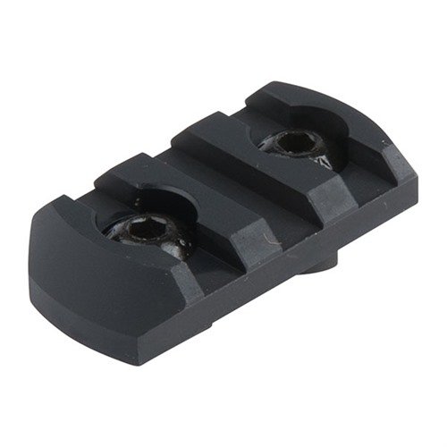 Mount Picatinny rail accessories securely onto M-LOK handguards with durable aluminum or polymer rails, featuring beveled ends for safety and easy installation.