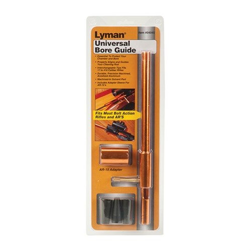 Získejte precizní ochranu komory a hlavně s UNIVERSAL BORE GUIDE SET od LYMAN, který je kompatibilní s většinou pušek a nabízí vyměnitelné hroty pro různé kalibry.