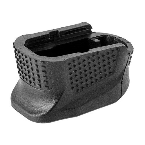 Enhanced Magazine Plate for Glock 42 +2 boosts capacity by 2 rounds, improves control with a knobby texture, and ensures smooth mag changes.