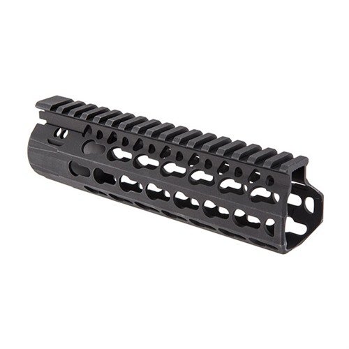BCM KMR Alpha Handguard offers free-floating design for enhanced accuracy, lightweight aluminum, multiple KeyMod™ slots, and comfortable grip for optimal shooting.