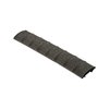 Tough polymer AR-15 Picatinny rail cover enhances grip, protects hands from sharp edges, and shields rails from damage, fitting 15 rail slots.