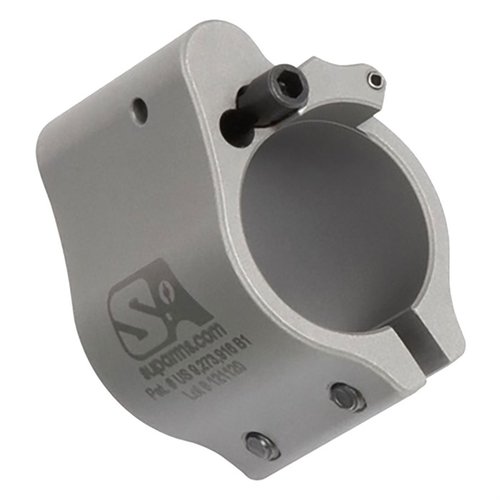 Superlative Arms AR-15 Clamp On Adjustable Gas Block offers cleaner operation, reduced recoil, and easy gas flow adjustment without contamination.