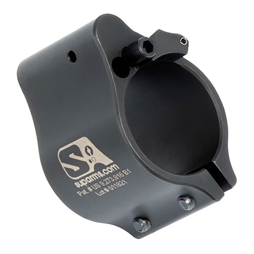 Superlative Arms AR-15 Clamp On Adjustable Gas Block offers cleaner operation, reduced recoil, and easy gas flow adjustment without erosion or contamination.