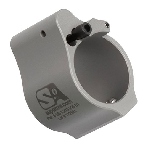 Superlative Arms AR-15 Solid Adjustable Gas Block offers cleaner operation, reduced recoil, and a patented bleed-off design for optimal gas flow management.