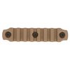 KEYMOD Picatinny rail sections in Flat Dark Earth offer lightweight, snag-resistant design, corrosion-resistant hardware, and fit all KeyMod interfaces.