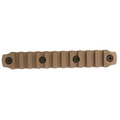 KEYMOD Picatinny rail sections are lightweight, snag-resistant, and made from impact-resistant polymer, fitting all KeyMod surfaces with corrosion-resistant hardware.