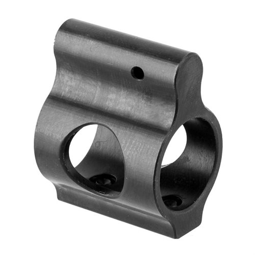Ultra-low profile .625 gas block for AR-15, made from high-strength steel, clamps securely with 3 screws, perfect for lightweight builds and any rail system.