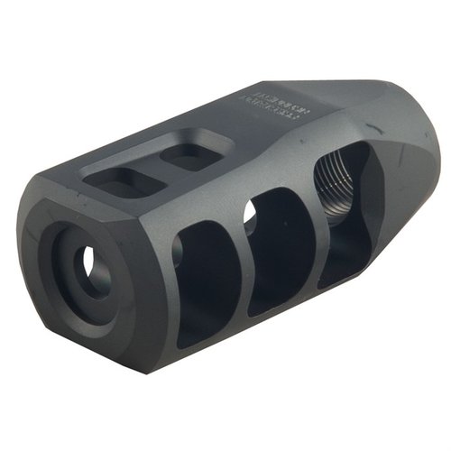 M11 SEVERE-DUTY MUZZLE BRAKE offers superior recoil management and minimal dust signature, enhancing accuracy and reducing muzzle rise for tactical use.