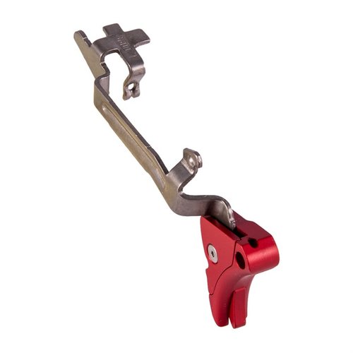 Adjustable trigger for Glock® 9/40, machined from 6061 aluminum, allows easy in-gun adjustments for pre and over travel, enhancing comfort and performance.