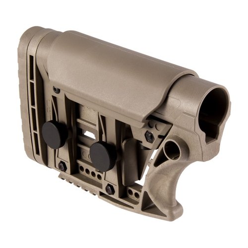 Upgrade your rifle with the Luth-AR adjustable buttstock, offering length of pull, butt plate adjustments, and a bottom picatinny rail for accessories.