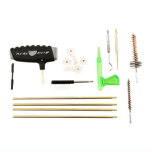 Real Avid Gun Boss Pro AR15 Cleaning Kit offers essential tools to clean every part of your AR15, including a 29-inch rod, star chamber pads, and bronze brushes.