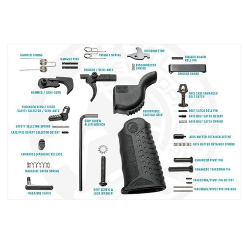 Enhanced AR-15 Lower Parts Kit with robust Investment Cast components, ergonomic design, lightweight engineering, and improved control for superior performance.