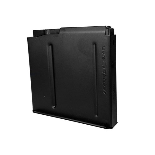 Rugged all-steel construction, heat-treated for durability, black nitride finish for corrosion resistance; available in 3 or 5-round capacities for .300 RUM/HH.