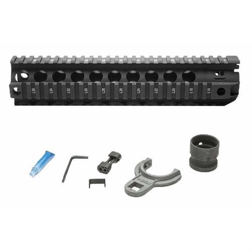 BCM QRF 10" handguard offers a free-float design for accuracy, four Picatinny rails for accessories, and a durable aluminum build for reliability.