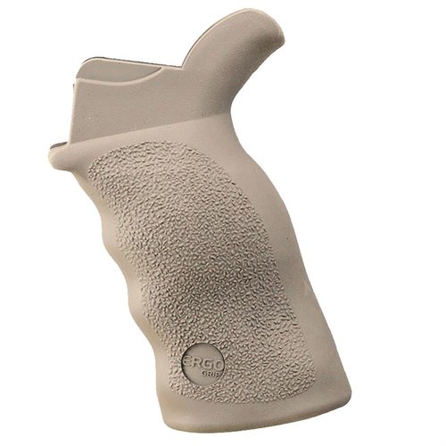 Ergo Tactical Deluxe Grip offers a larger design with smooth SureGrip® surfaces, superior wet handling, and ambidextrous use, ideal for larger hands.