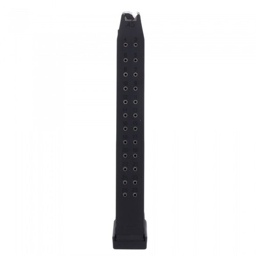 Zvyšte kapacitu svého Glock® 21 s 26-ranným zásobníkem KCI, který nabízí dvojnásobný počet nábojů .45 ACP, ideální pro soutěže a taktické cvičení.