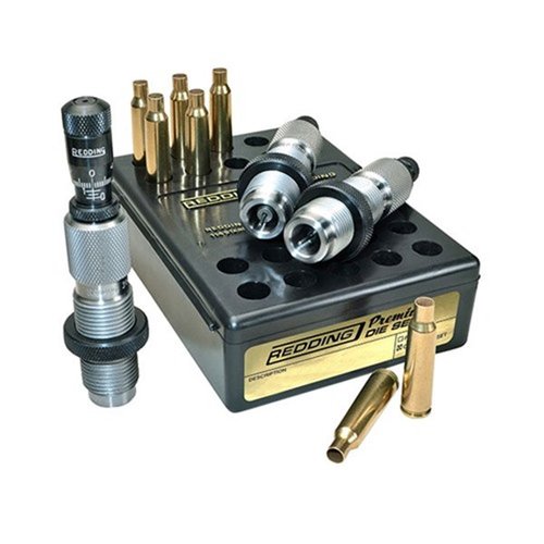 Redding's Premium Deluxe Die Set for 224 Valkyrie offers precision with a Carbide Size button for smooth resizing and a Bullet Micrometer for adjustable seating depth.