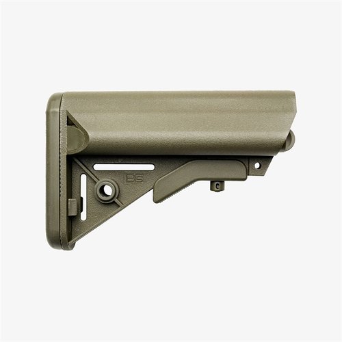 Zesílená polymerová pažba AR-15 SOPMOD zajišťuje komfortní cheekweld, vodotěsné úložiště a intuitivní nastavení délky, ideální pro bezpečné operace.