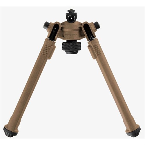 Magpul's M-LOK Bipod offers lightweight durability, rapid one-handed adjustments, and 50° tilt with 40° pan, perfect for stable shooting on various surfaces.