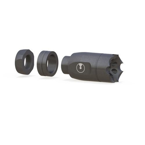 Upgrade your rifle with the Ultradyne Athena Linear Compensator for reduced sound signature, cleaner look, and compatibility with barrel-mounted front sights.