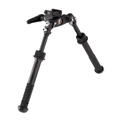 GEN 2 CANT AND LOC Bipod offers a height range of 4.75-9.0", 15° cant, 5 leg positions, and durable 6061-T6 aluminum construction for reliable shooting.
