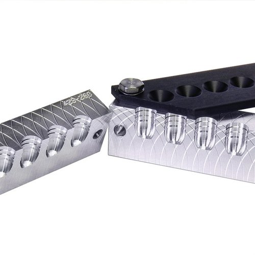 Lee Precision's 6 cavity rifle bullet mold for 22 caliber (0.225") produces high-quality 55gr flat nose GC bullets with rust-resistant aluminum and easy maintenance.