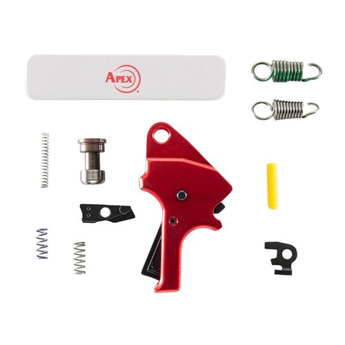 Získejte přesnost s M&P M2.0 Red Flat Face Trigger Kit, který snižuje pre-travel, zajišťuje hladký chod a nabízí lehký tah spouště mezi 4-6 lb.