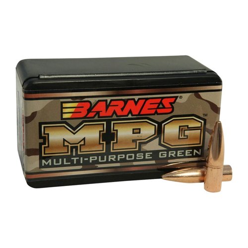 BARNES MPG 30 Cal (0.308") bullets are lead-free, highly accurate, and designed for reliable performance with explosive fragmentation on impact.
