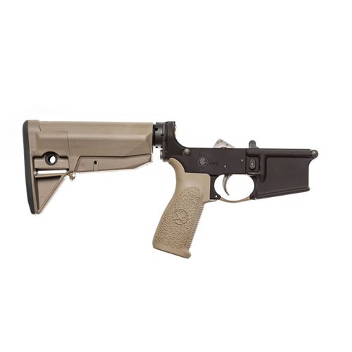 BCM AR-15 Complete Lower Receiver offers reliability, 7075-T6 aluminum construction, BCMGUNFIGHTER™ Stock, and compatibility for 9mm use, perfect for any build.
