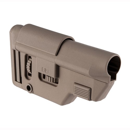 B5 Systems Precision Stock offers tool-less length of pull and cheek height adjustments, compatibility with Law Tactical adapter, and versatile sling mounting options.