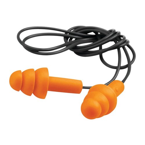Walkers Corded Ear Plugs offer 25 dB noise reduction, a 23-inch cord to prevent loss, and come with two pairs and a carrying case for easy access.