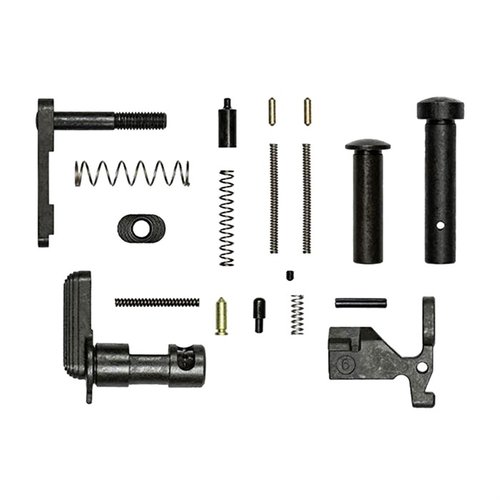 Aero Precision's AR-15 Lower Parts Kit offers essential components for your lower receiver build, excluding FCG, pistol grip, and trigger guard for customization.