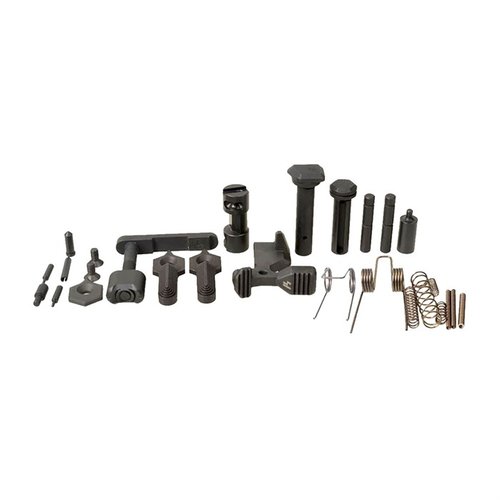Upgrade your AR15 with the Strike Industries Enhanced Lower Receiver Parts Kit, featuring a smooth 4.5-5.5 lb trigger pull for improved performance and reliability.