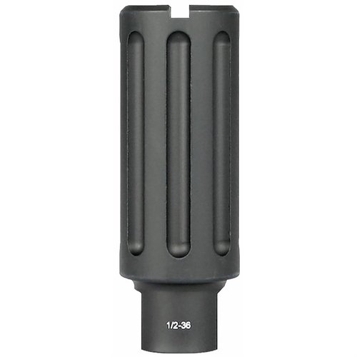 BLAST CAN 9MM directs muzzle blast forward on short barrel rifles and pistols, made from durable 6061 aluminum, 1/2-36 threads, 100% U.S.A. made.