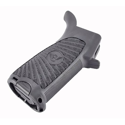 Wilson Combat AR-15 Starburst Gunfighter Grip offers ergonomic comfort, easy installation, water-resistant storage, and a unique traction design for dynamic shooting.