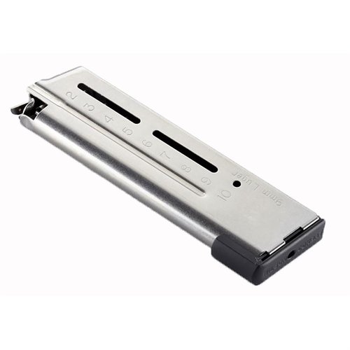 Wilson Combat's Next Generation ETM 9mm magazines ensure enhanced reliability, smooth feeding, and positive slide lock, available in 9 or 10 round capacity.