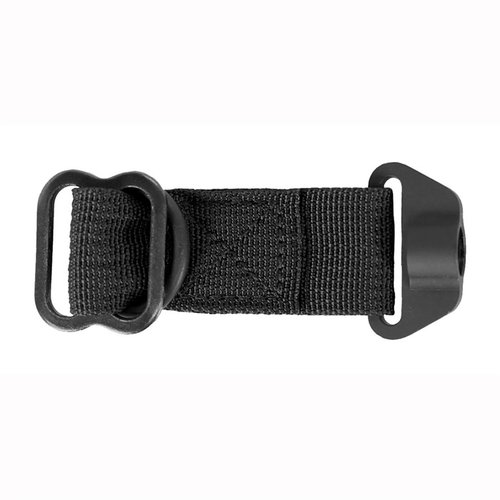 Sling Tail Buttstock Push Button Base Adapter allows easy use of push button slings on carbine stocks, featuring a steel catch lock and optional O-ring for silence.