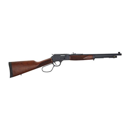.30-30 lever-action rifle by Henry offers lightweight maneuverability, classic craftsmanship, and a side loading gate for quick reloading—perfect for deer hunting.