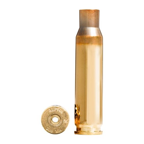 Alpha Munitions 308 Winchester brass offers optimized case head technology, enhanced primer pocket life, and comes in 100 count protective cases for safe shipping.
