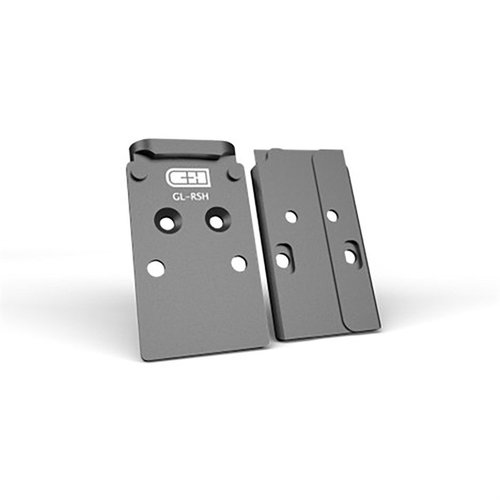 C&H Precision's V4 MIL/LEO Optic Mounting Plate for Glock MOS offers durable 6061 aluminum construction, secure Torx screws, and compatibility with popular red-dot optics.