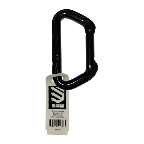 BLACKHAWK's NON-LOCKING CARABINER is made from durable aluminum, featuring a 7/16" diameter and D shape for easy attachment, perfect for your shooting accessories.