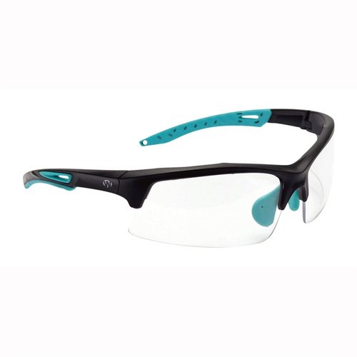 TEAL SHOOTING GLASSES offer high-grade polycarbonate lenses for impact protection, anti-fog design, adjustable fit, and 99% UV protection for outdoor sports.
