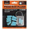Walkers Foam Ear Plugs feature a neckband to prevent loss, ensuring easy access, with a noise-reduction rating of 25 decibels for effective hearing protection.
