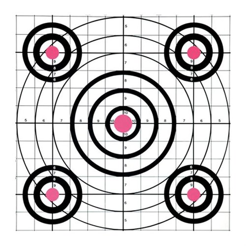 SCORE KEEPER BULL TARGETS offer bright fluorescent colors for easy visibility, a record-keeping section for load tracking, and are suitable for rifles, pistols, and airguns.